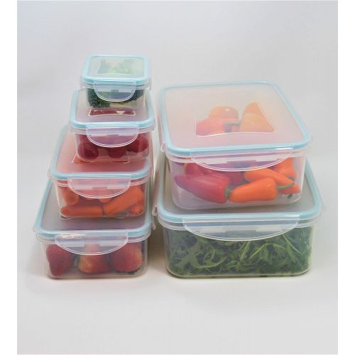  Inspired Living /Vanderbilt Home Click-n-Lock Airtight Food Storage Containers - Rectangular 24 Piece Set in Blue : Inspired Living by Mesa