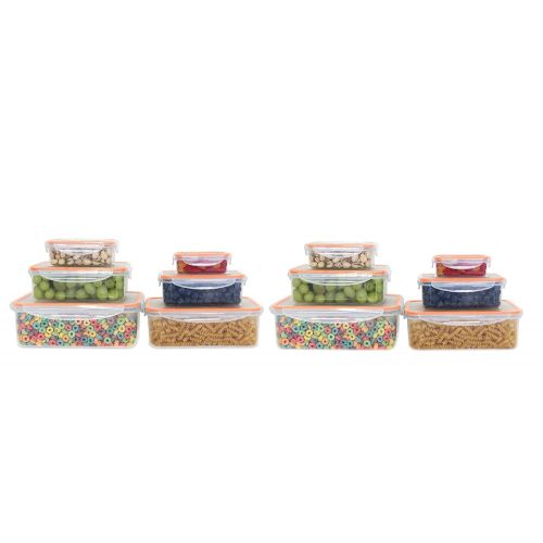  Inspired Living /Vanderbilt Home Click-n-Lock Airtight Food Storage Containers - Rectangular 24 Piece Set in Green : Inspired Living by Mesa