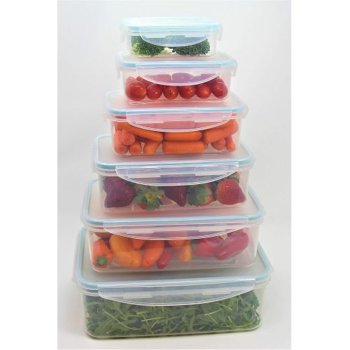  Inspired Living /Vanderbilt Home Click-n-Lock Airtight Food Storage Containers - Rectangular 24 Piece Set in Orange : Inspired Living by Mesa