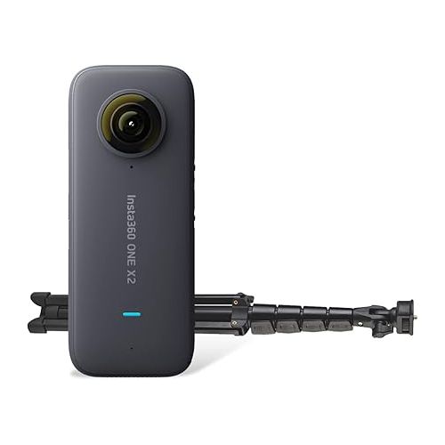  Insta360 One X2 Waterproof 360 Action Camera, 5.7K Video, Touchscreen, with Tripod Stand, 64gb sd Card and Matterport 12 Month Starter Plan Bundle