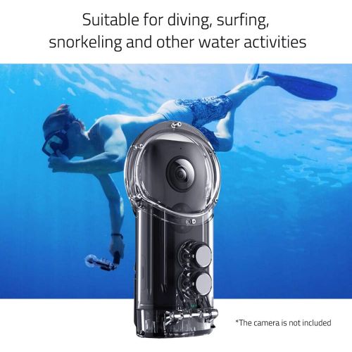  Insta360 ONE X Camera Diving Case Housing IPX8 30 Meters Waterproof with 1/4 Inch Screw Hole for Surfing Diving Snorkeling with Andoer Cleaning Cloth