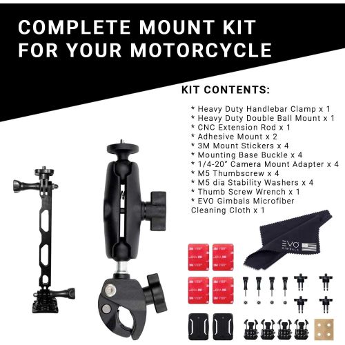  Insta360 Motorcycle Bundle - Complete Mounting Kit for Insta360 ONE R 360 Cameras Compatible with Insta360 ONE X, EVO and All GoPro Cameras