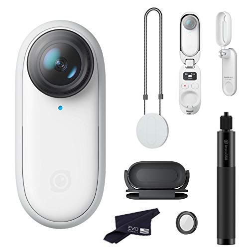  Insta360 ONE GO 2 Mini Action Camera 64GB Edition - FlowState Stabilization, Mount Anywhere, 3K 1440 Video & 9MP Photos, Slow-mo & AI Auto Editing Bundle Includes Selfie Stick 70cm