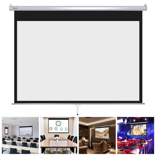  Instahibit 72 16:9 Manual Pull Down Projector Screen Self-Locking Home Meeting Room Classroom Restaurant Bar