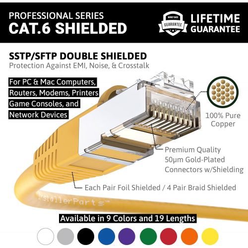  InstallerParts (150 Pack) Ethernet Cable CAT6 Cable Shielded (SSTPSFTP) Booted 2 FT - Orange - Professional Series - 10GigabitSec NetworkHigh Speed Internet Cable, 550MHZ