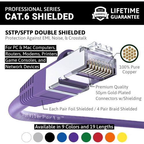  InstallerParts (150 Pack) Ethernet Cable CAT6 Cable Shielded (SSTPSFTP) Booted 2 FT - Orange - Professional Series - 10GigabitSec NetworkHigh Speed Internet Cable, 550MHZ