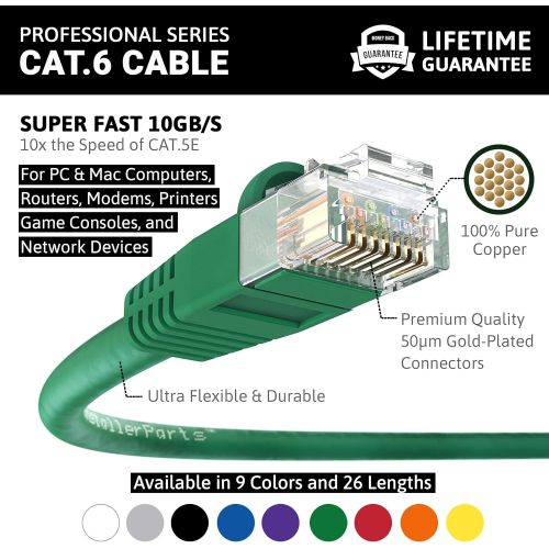  InstallerParts (5 Pack) Ethernet Cable CAT6 Cable UTP Booted 40 FT - White - Professional Series - 10GigabitSec NetworkHigh Speed Internet Cable, 550MHZ