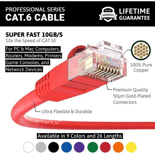  InstallerParts (200 Pack) Ethernet Cable CAT6 Cable UTP Booted 7 FT - Purple - Professional Series - 10GigabitSec NetworkHigh Speed Internet Cable, 550MHZ