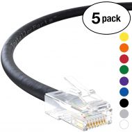 InstallerParts (5 Pack) Ethernet Cable CAT5E Cable UTP Non-Booted 75 FT - White - Professional Series - 1GigabitSec NetworkInternet Cable, 350MHZ