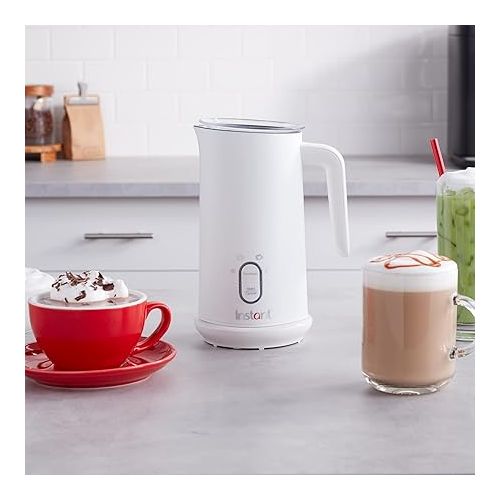  Instant Pot Instant Milk Frother, 4-in-1 Electric Milk Steamer, 10oz/295ml Automatic Hot and Cold Foam Maker and Milk Warmer for Latte, Cappuccinos, Macchiato, From the Makers of Instant 500W, White