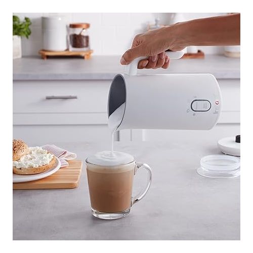  Instant Pot Instant Milk Frother, 4-in-1 Electric Milk Steamer, 10oz/295ml Automatic Hot and Cold Foam Maker and Milk Warmer for Latte, Cappuccinos, Macchiato, From the Makers of Instant 500W, White