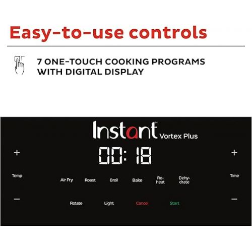  Instant Pot 10QT Air Fryer, 7-in-1 Functions with EvenCrisp Technology that Crisps, Broils, Bakes, Roasts, Dehydrates, Reheats & Rotisseries, Includes over 100 In-App Recipes, Stainless Steel