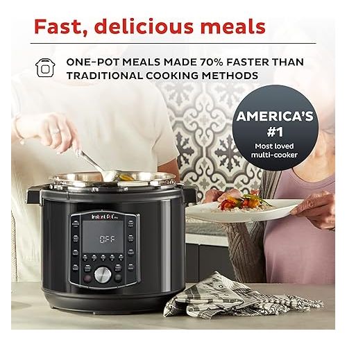  Instant Pot Pro (8 QT) 10-in-1 Pressure Cooker, Slow Cooker, Rice/Grain Cooker, Steamer, Saute, Sous Vide, Yogurt Maker, Sterilizer, and Warmer, Includes App With Over 800 Recipes, Black