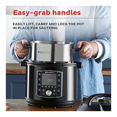  Instant Pot Pro (8 QT) 10-in-1 Pressure Cooker, Slow Cooker, Rice/Grain Cooker, Steamer, Saute, Sous Vide, Yogurt Maker, Sterilizer, and Warmer, Includes App With Over 800 Recipes, Black