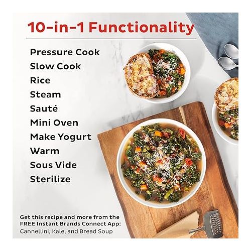  Instant Pot Pro (8 QT) 10-in-1 Pressure Cooker, Slow Cooker, Rice/Grain Cooker, Steamer, Saute, Sous Vide, Yogurt Maker, Sterilizer, and Warmer, Includes App With Over 800 Recipes, Black