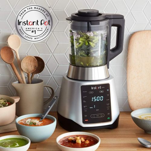  [아마존 핫딜] [아마존핫딜]Instant Pot Instant Ace Plus Cooking & Beverage Blender Includes Professional Quality Glass Pitcher with Concealed Heating Element, 8 Stainless Steel Blades, 54 oz, 1300W, Silver & Black