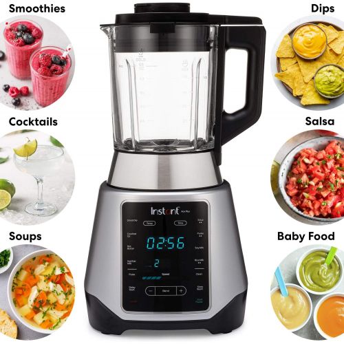  [아마존 핫딜] [아마존핫딜]Instant Pot Instant Ace Plus Cooking & Beverage Blender Includes Professional Quality Glass Pitcher with Concealed Heating Element, 8 Stainless Steel Blades, 54 oz, 1300W, Silver & Black