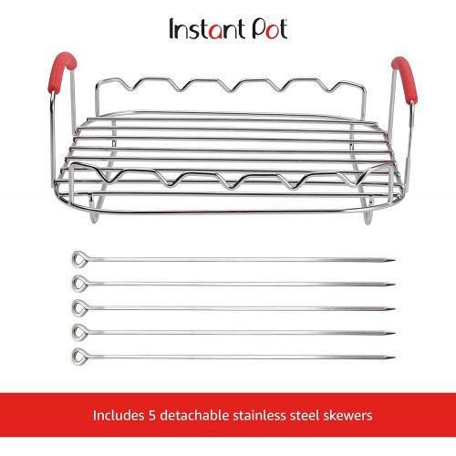  Instant Pot Instant Vortex Official Grill and Lifting Rack with Skewers, 6-Piece, Stainless Steel