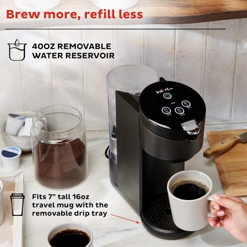  Instant Pot Solo 2-in-1 Singe Serve Coffee Maker for Ground Coffee, K-Cup Pod Compatible Coffee Brewer, Includes Reusable Coffee Pod, 8 to 12oz. Brew Sizes, 40oz. Water Reservoir,