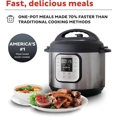  Instant Pot Duo 7-in-1 Electric Pressure Cooker, Slow Cooker, Rice Cooker, Steamer, Saute, Yogurt Maker, Warmer & Sterilizer, 6 Quart, Stainless Steel/Black