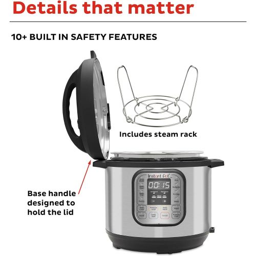  Instant Pot Duo 7-in-1 Electric Pressure Cooker, Slow Cooker, Rice Cooker, Steamer, Saute, Yogurt Maker, Warmer & Sterilizer, 6 Quart, Stainless Steel/Black