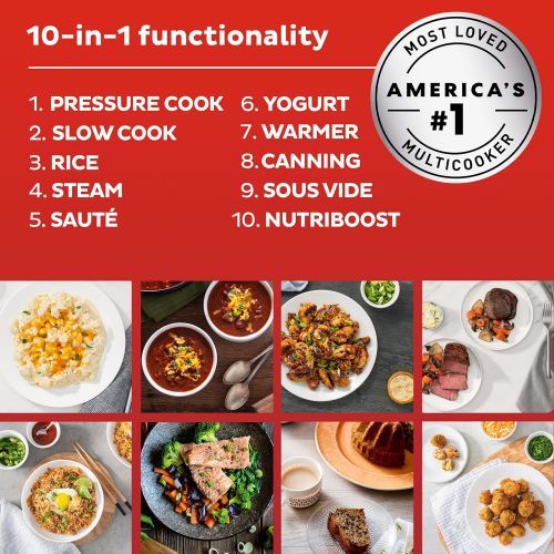  Instant Pot Pro Plus Smart Multi Cooker, 6 Quart, 10-in-1, Pressure Cooker, Slow Cooker, Rice Cooker, Steamer, Saute Pan, Yogurt Maker, Warmer, Canning Pot, Sous Vide, NutriBoost,