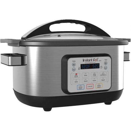  Instant Pot Aura 10-in-1 Multicooker Slow Cooker, 10 One-Touch Programs, 6 Qt, Silver (AURA 6Qt)