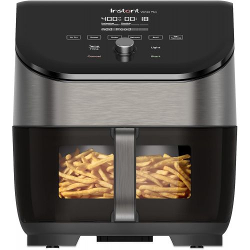  Instant Pot Instant Vortex Plus 6 Quart 6-in 1 Air Fryer with ClearCook Easy View Windows and OdorErase Built-in Air Filters, Air Fry, Roast, Broil, Bake, Reheat, Dehydrate, 1700W, Stainless