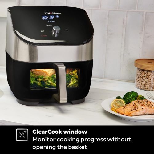  Instant Pot Instant Vortex Plus 6 Quart 6-in 1 Air Fryer with ClearCook Easy View Windows and OdorErase Built-in Air Filters, Air Fry, Roast, Broil, Bake, Reheat, Dehydrate, 1700W, Stainless