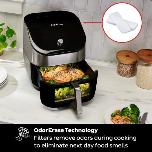  Instant Pot Instant Vortex Plus 6 Quart 6-in 1 Air Fryer with ClearCook Easy View Windows and OdorErase Built-in Air Filters, Air Fry, Roast, Broil, Bake, Reheat, Dehydrate, 1700W, Stainless