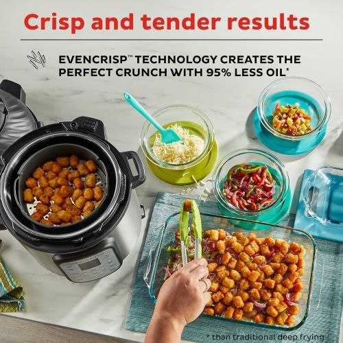  Instant Pot Duo Crisp Large 6Qt 11-in-1 Air Fryer & Electric Pressure Cooker Combo with Multicooker Lid that Air Fries, Steams, Slow Cooks, Sautes, Dehydrates & More, Free App With