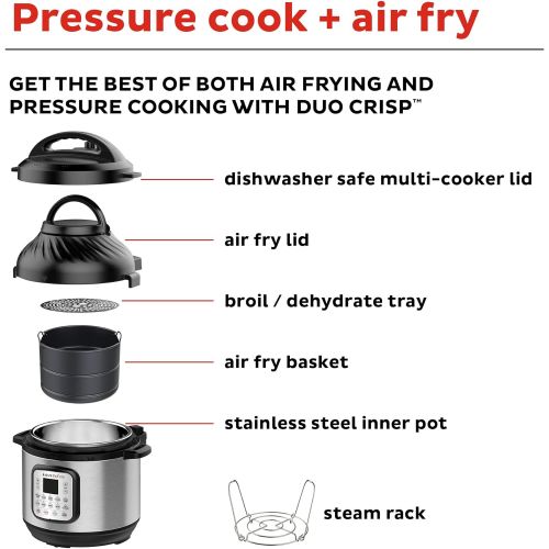  Instant Pot Air Fryer + EPC Combo 8QT Electronic Pressure Cooker, 8-QT, Black/Stainless Steel: Kitchen & Dining