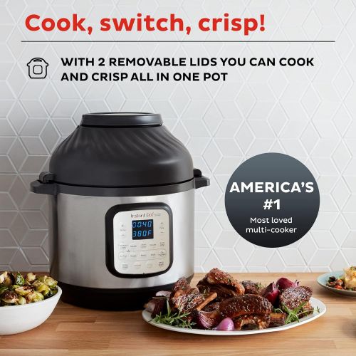  Instant Pot Air Fryer + EPC Combo 8QT Electronic Pressure Cooker, 8-QT, Black/Stainless Steel: Kitchen & Dining