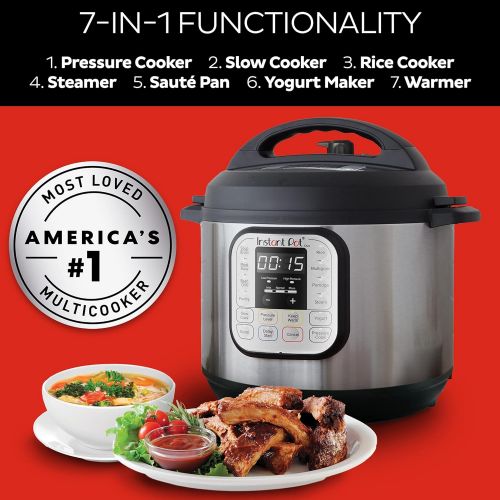  Instant Pot Duo 7-in-1 Electric Pressure Cooker, Slow Cooker, Rice Cooker, Steamer, Saute, Yogurt Maker, and Warmer, 6 Quart, 14 One-Touch Programs: Kitchen & Dining