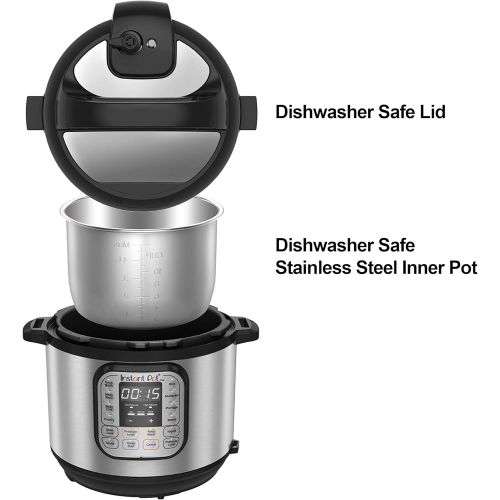  Instant Pot Duo 7-in-1 Electric Pressure Cooker, Slow Cooker, Rice Cooker, Steamer, Saute, Yogurt Maker, Warmer & Sterilizer, 6 Quart, Stainless Steel/Black