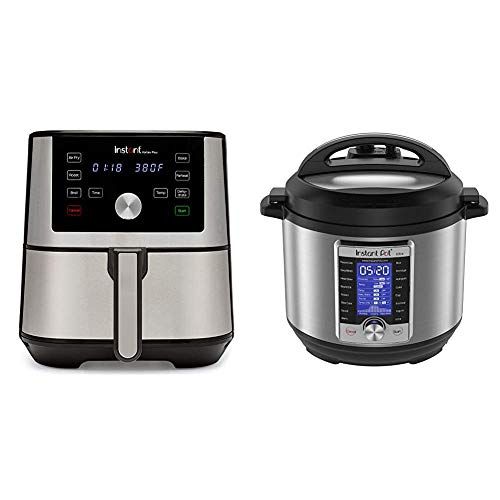  Instant Pot Instant Vortex Plus Air Fryer 6 in 1, Best Fries Ever, Dehydrator, 6 Qt, 1500W & Ultra 10-in-1 Electric Pressure Cooker, Sterilizer, Slow Cooker, 6 Quart, 16 One-Touch Programs