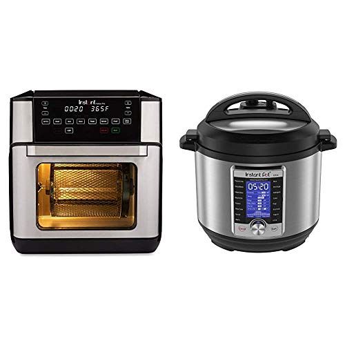  Instant Pot Instant Vortex Pro Air Fryer Oven 9 in 1 with Rotisserie, 10 Qt, EvenCrisp Technology & Ultra 10-in-1 Electric Pressure Cooker, Sterilizer, Slow Cooker, Rice Cooker, 6 Quart, 16 On