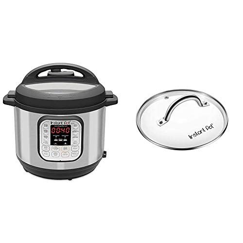  Instant Pot Duo 7-in-1 Electric Pressure Cooker, Sterilizer, Slow Cooker, Rice Cooker, Steamer, Saute, Yogurt Maker, and Warmer, 8 Quart, 14 One-Touch Programs & 8 Quart Glass Lid