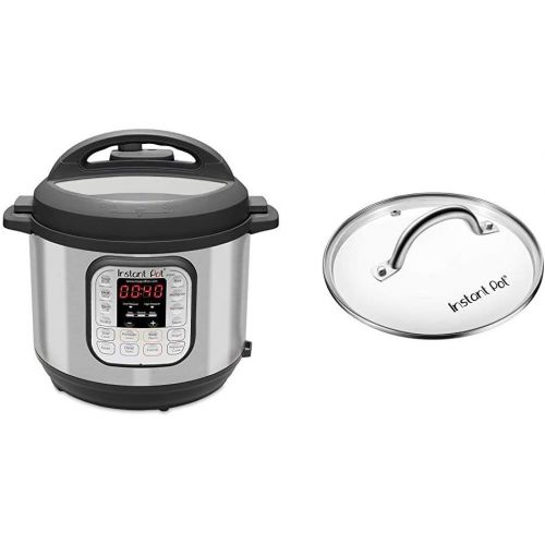  Instant Pot Duo 7-in-1 Electric Pressure Cooker, Sterilizer, Slow Cooker, Rice Cooker, Steamer, Saute, Yogurt Maker, and Warmer, 8 Quart, 14 One-Touch Programs & 8 Quart Glass Lid