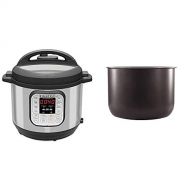 Instant Pot Duo 7-in-1 Electric Pressure Cooker, Sterilizer, Slow Cooker, Rice Cooker, Steamer, Saute, Yogurt Maker, and Warmer, 8 Quart, 14 One-Touch Programs & 8 Quart Ceramic Co
