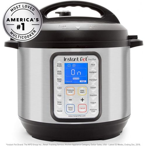  Instant Pot Duo Plus 9-in-1 Electric Pressure Cooker, Sterilizer, Slow Cooker, Rice Cooker, Steamer, Saute, 8 Quart, 15 One-Touch Programs & ant Pot Tempered Glass lid, Clear 10 In