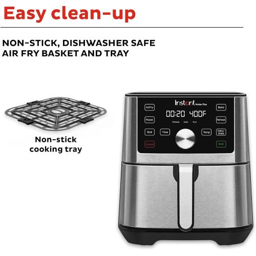  Instant Pot Instant Vortex Plus 6-in-1 6QT Large Air Fryer Oven Combo (Free App With 90 Recipes), Customizable Smart Cooking Programs, Nonstick and Dishwasher-Safe Basket, Stainless Steel