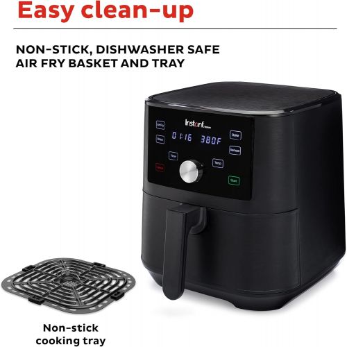  Instant Pot Instant Vortex 6 Quart Air Fryer, Customizable Smart Cooking Programs, Digital Touchscreen and Large Non-Stick Air Fryer Basket, Black