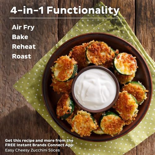  Instant Pot Instant Vortex 6 Quart Air Fryer, Customizable Smart Cooking Programs, Digital Touchscreen and Large Non-Stick Air Fryer Basket, Black