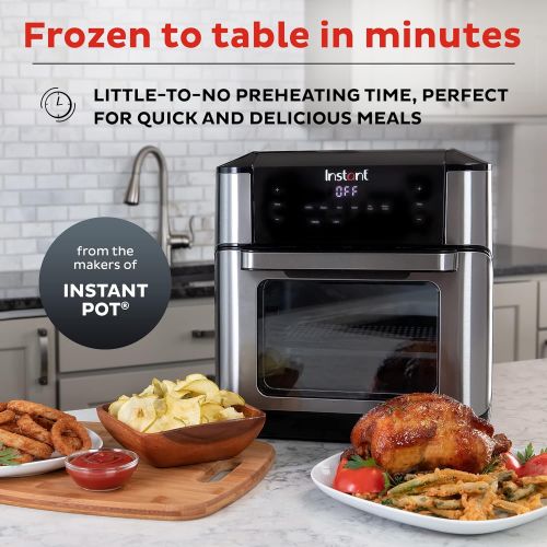 Instant Pot Instant Vortex Plus 10 Quart Air Fryer, Rotisserie and Convection Oven, Air Fry, Roast, Bake, Dehydrate and Warm, 1500W, Stainless Steel and Black