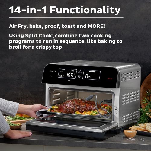  Instant Pot Omni Pro 18L Air Fryer Convection Toaster Oven 14-in-1 Combo, Rotisserie Oven, Electric Cooker, Proofer, Dehydrator, Broiler, Roaster, Warmer plus Split Cooking & Tempe