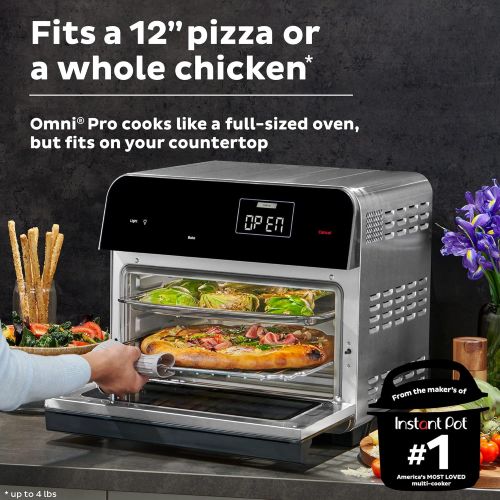  Instant Pot Omni Pro 18L Air Fryer Convection Toaster Oven 14-in-1 Combo, Rotisserie Oven, Electric Cooker, Proofer, Dehydrator, Broiler, Roaster, Warmer plus Split Cooking & Tempe