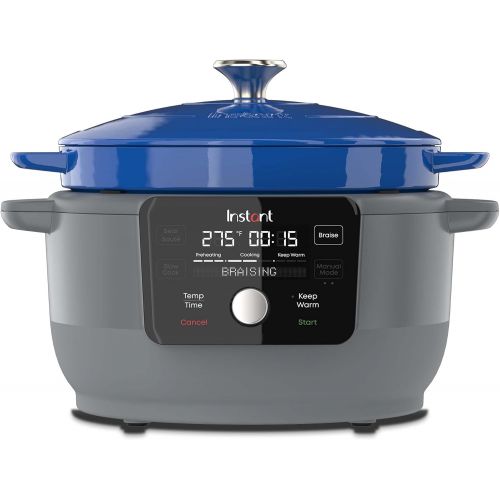  Instant Pot Instant Electric Precision Dutch Oven, 5-in-1: Braise, Slow Cook, Sear/Saute, Cooking Pan, Food Warmer, Enamel Coated, Cast Iron, 6-Quart, 1500W, French Blue