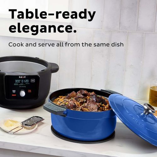  Instant Pot Instant Electric Precision Dutch Oven, 5-in-1: Braise, Slow Cook, Sear/Saute, Cooking Pan, Food Warmer, Enamel Coated, Cast Iron, 6-Quart, 1500W, French Blue