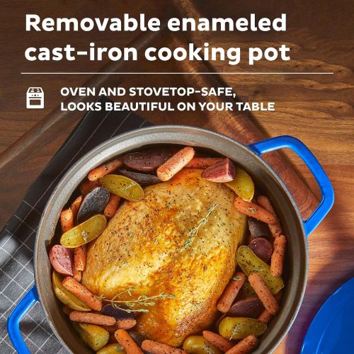  Instant Pot Instant Electric Precision Dutch Oven, 5-in-1: Braise, Slow Cook, Sear/Saute, Cooking Pan, Food Warmer, Enamel Coated, Cast Iron, 6-Quart, 1500W, French Blue